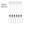 Stainless Steel Swan Base Holder with 3 Dessert Forks Coffee Spoons Set Tableware Home Decor Swan Base Holder Fruit Forks Set