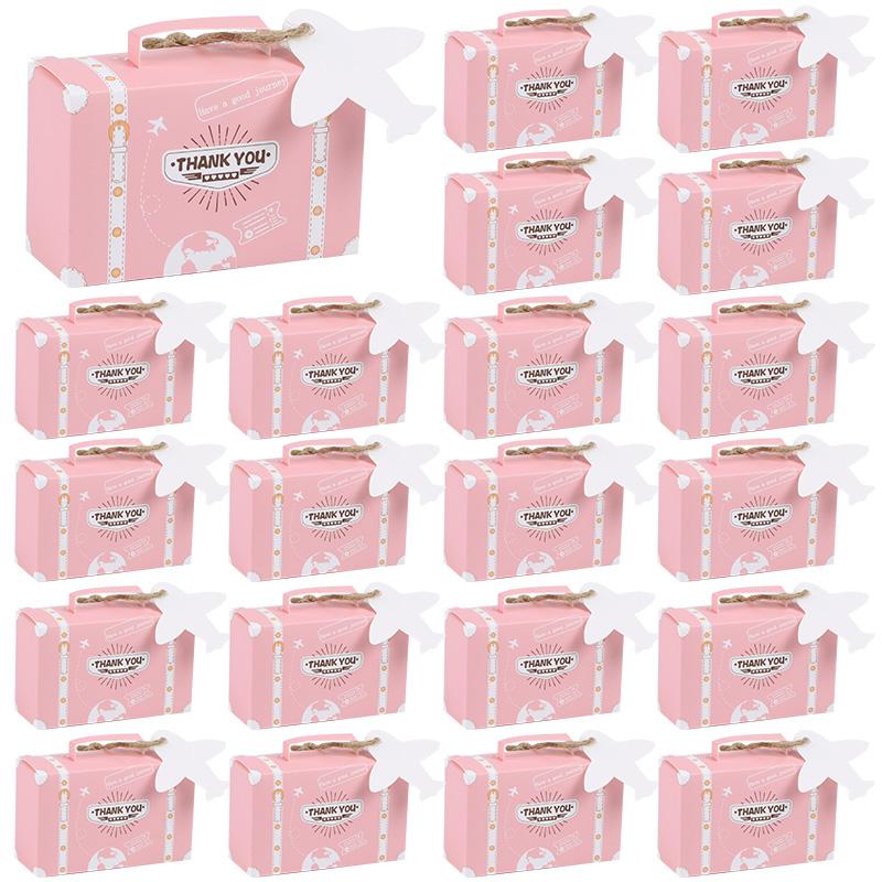 

10/20Pcs Suitcase Gift Box Candy Chocolate Packing Box Kids Bithday Party Decor Supplies Travel Theme Wedding Baby Shower Favors 10Pcs розовый