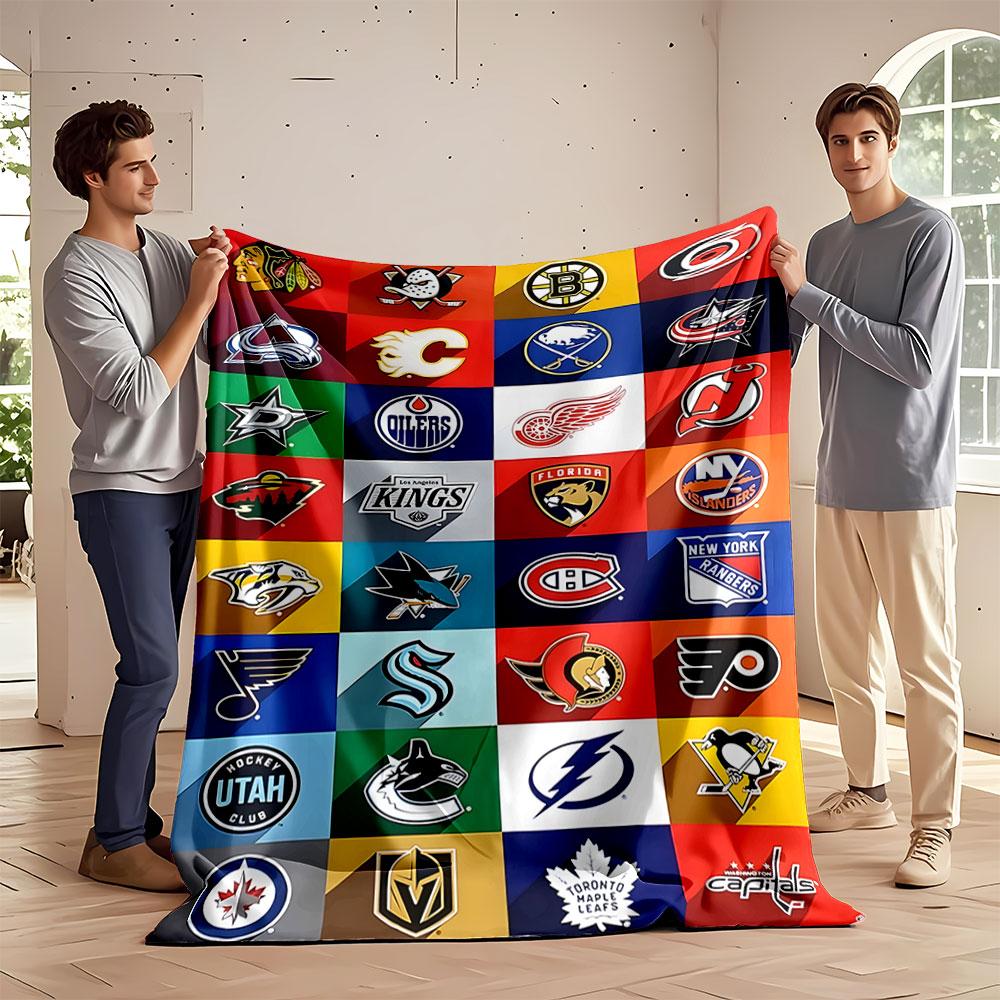 NHL Team Logos Blanket Design print blanket soft and cozy perfect for the living room bed sofa or a nap,gift