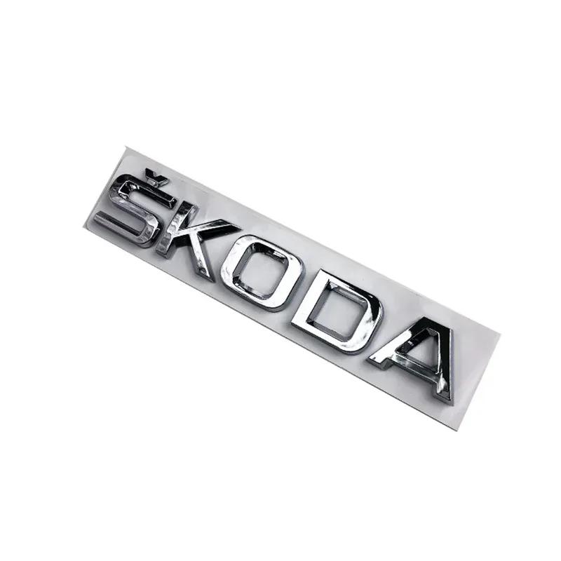 ABCDGF1 ABS Letter Emblem Sticker for Skoda RS Yeti Fabia Superb Octavia Kodiaq Karoq Tour Rapid Car Rear Trunk Badge Auto Accessories