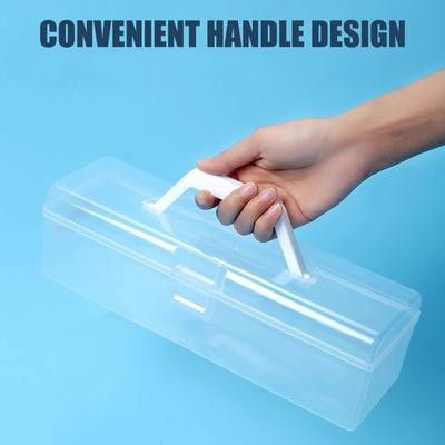 Portapennelli in Plastica con Manico Contenitore Lungo per Pennelli da Pittura Scatola Porta Pennelli per Calligrafia Strumento da Disegno