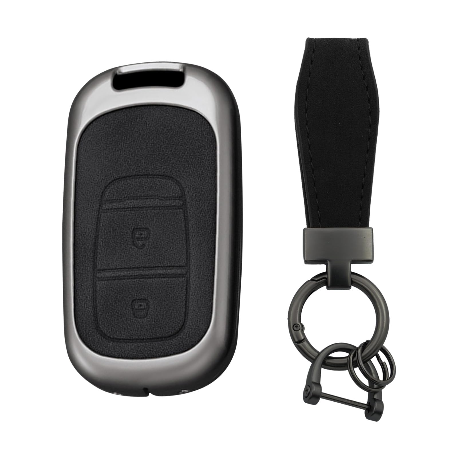 

Key Case Key Cover Vezel Keychain Honda Civic Stepwgn HRV CRV ZRV NBOX Accord Pilot Smart Key Case 234 Buttons Aluminum Alloy Black [TECART]