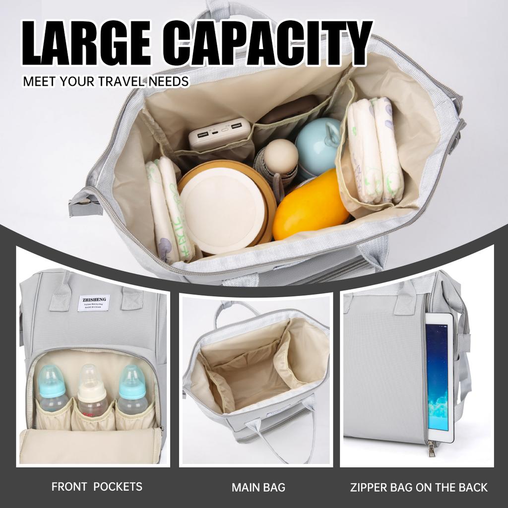Mommy Bag, Small Size, Lightweight for Outings, Portable, Double Shoulder Mother and Baby Backpack, Stylish, High-Looking, Waterproof,