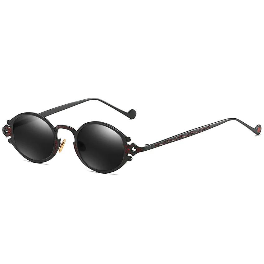 Vintage Punk Style Sunglasses Men Retro Elliptical Metal Frame Women Sun Glasses Fashion Eyewear