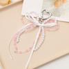 Stylish Ribbon Bowknot Backpack Keyring Fashionable Keychain Fashionable Beaded Charm Pendant Accessory Gift for Women