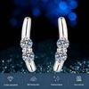 Moissanite S925 Sterling Silver Earrings: Light Luxury Simple Fashion for Women