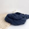 Japanese autumn and winter versatile solid color navy blue pleated cotton scarf winter warm shawl scarf men's large-sized scarve