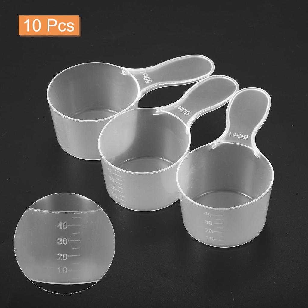 Uxcell 10-Pack Plastic Measuring Spoons, 25g50ml, Table Spoons, Powder Scoops for Coffee, Protein Powder, Spices, Etc. (Clear)