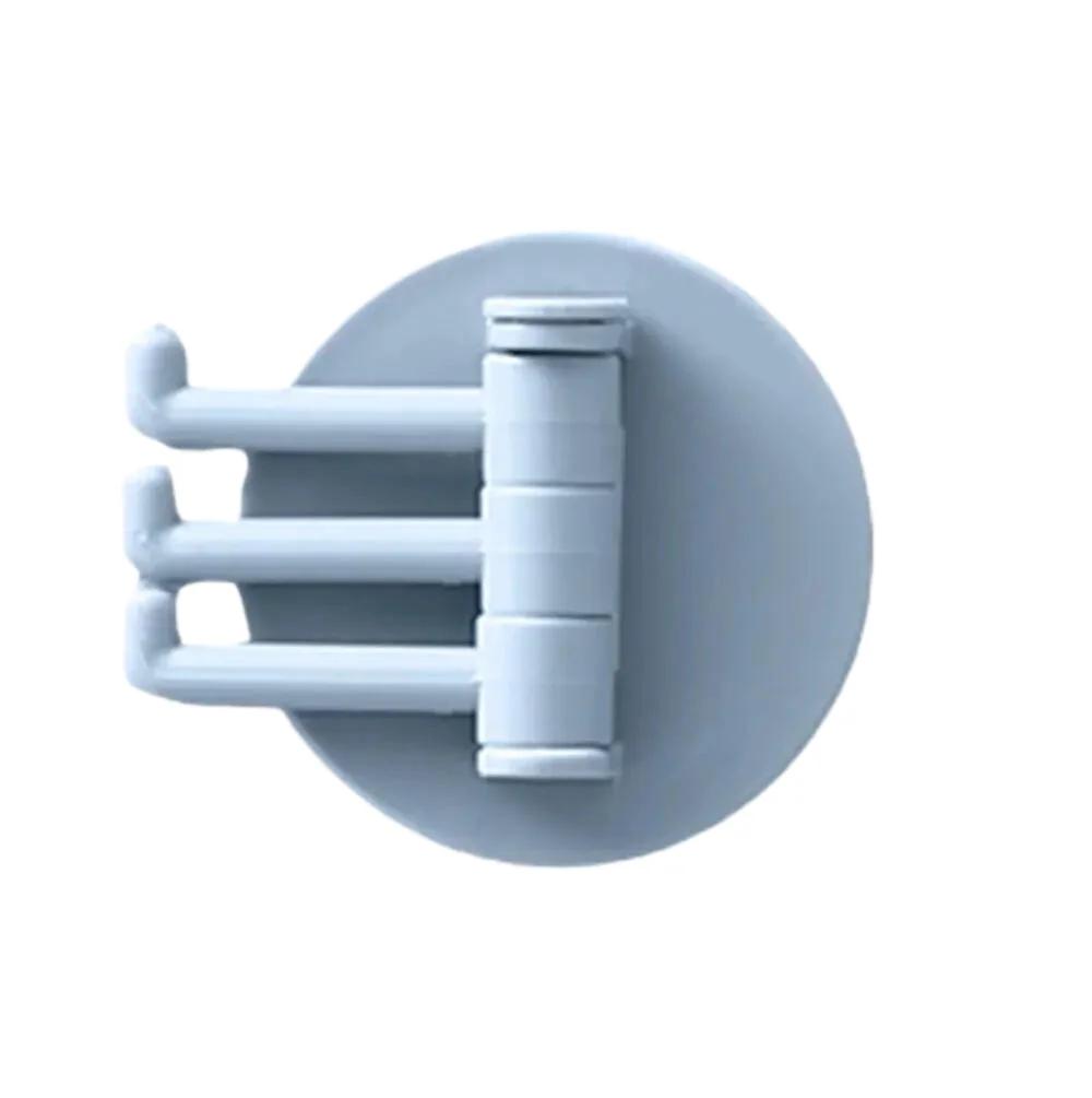 Household Rotating Hook with No Punching 3 Branches Seamless Adhesive Strong Bearing Rod Hook Kitchen and Bathroom Storage Hook