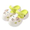 Unisex Summer Large Size Thick Bottom Cartoon Bear Indoor Hole Beach Sandals Women Men Casual Sponge Cake Anti Slip Slippers For Couples 36-41