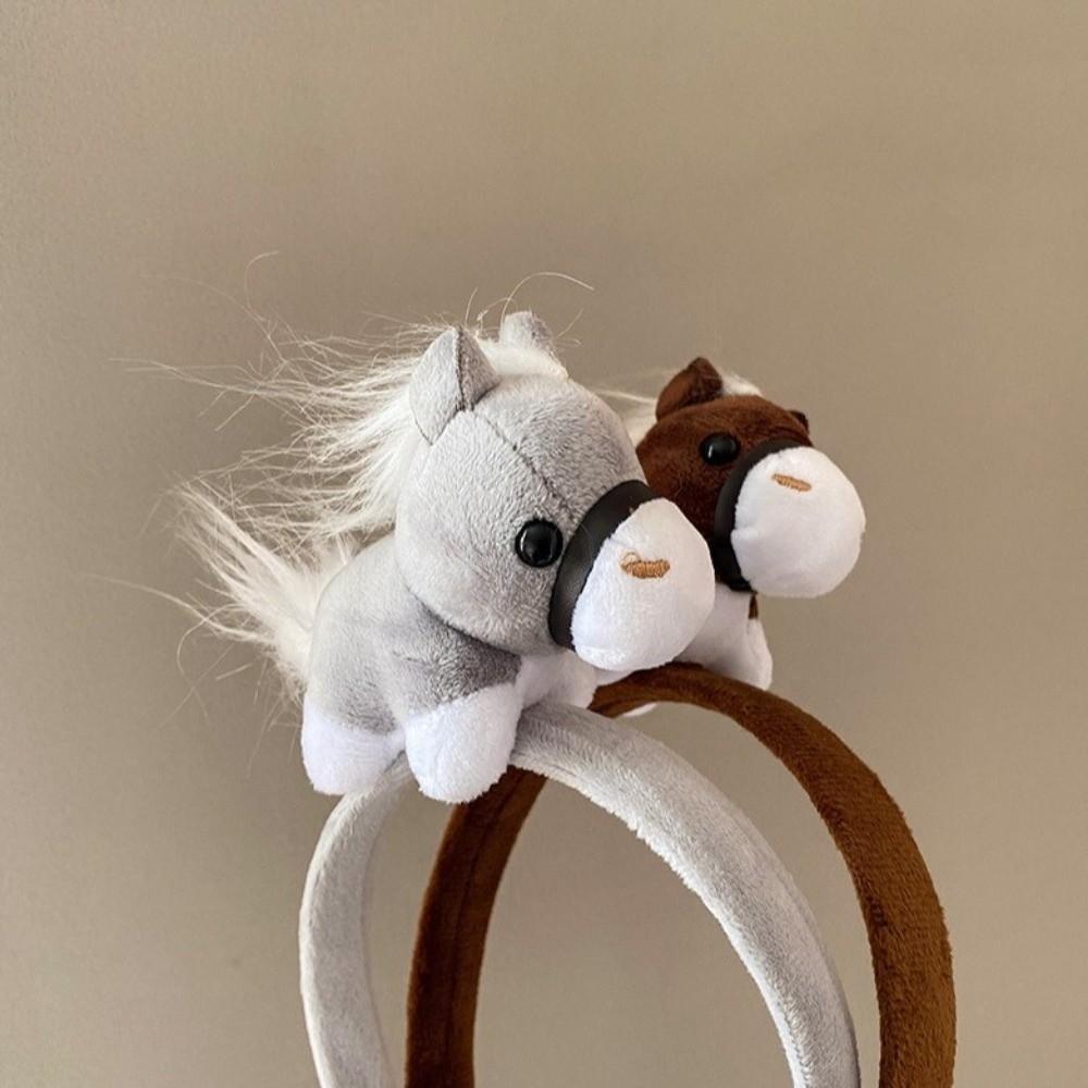 Mascot Horse Hair Hoop Cartoon Headpiece Sweet Plush Horse Headband  Photo Prop