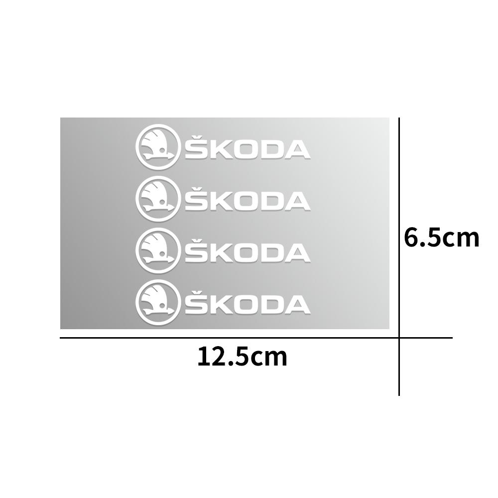 4Pcs Car Accessories PVC Emblem Car Body Side Door Wheel Rims Stickers For Skoda Yeti Fabia Octavia 3 2 A5 A7 Kodiaq Karoq Rapid