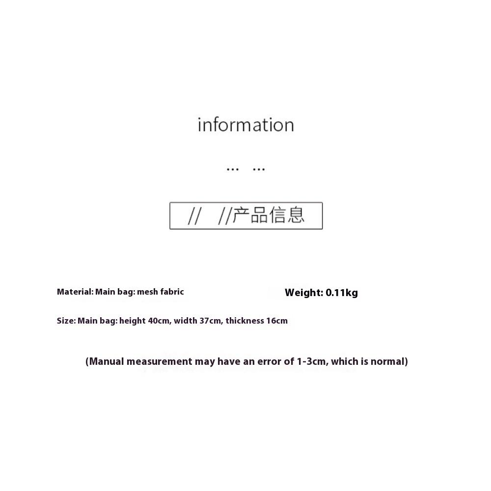 Wind Transparent Mesh Single Shoulder Satchel Lightweight Large Capacity Versatile Shopping Bag Beach Bag