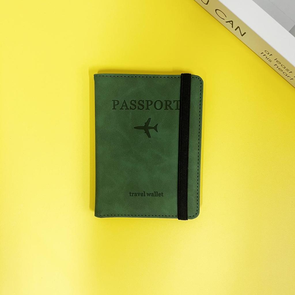 Tarjetero RFID de piel sintética transfronteriza: cartera multifuncional para identificación de viaje