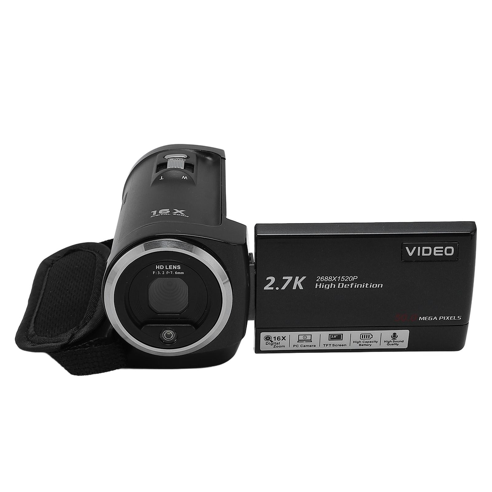 

Відеокамера Камкордер 50МП 2.7K HD 16X Цифровий Зум 2.8 Дюймовий Поворотний Екран Цифрове Відео 8GB