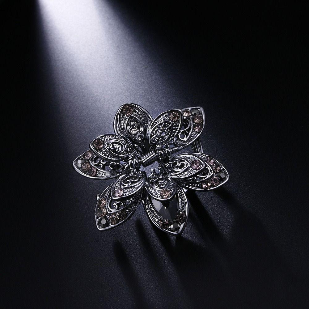 Rhinestones Crystal Hair Clip Alloy Rhinestones Hair Clips Gift Flower Hair Claw  Women