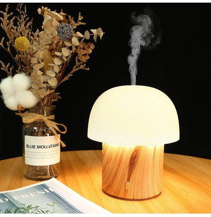 2026 Portable Mini Mushroom Lamp Humidifier: Aromatherapy Essential Oil Diffuser for Bedroom Desktop