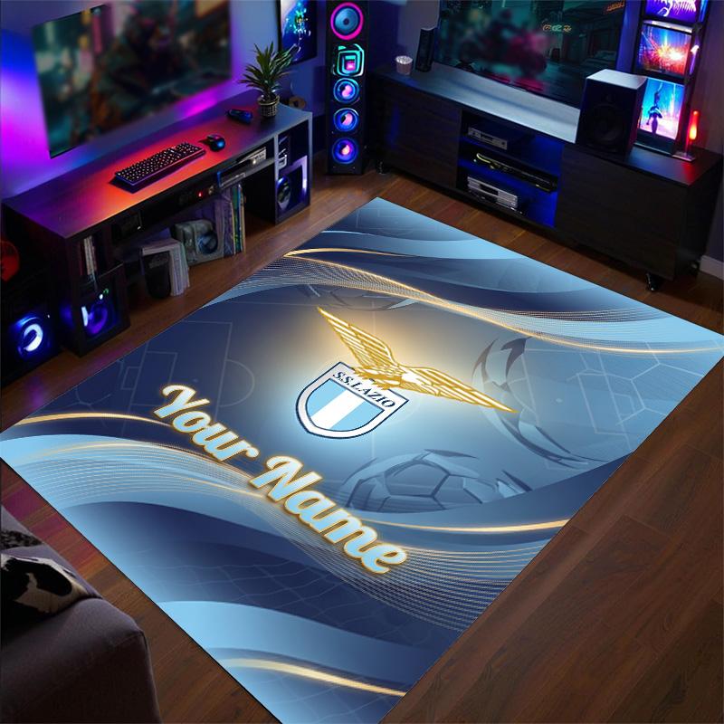Kristal Fluweel Tapijt Lazio FC Print Aangepaste Naam Tekst Vloermat Woondecoratie