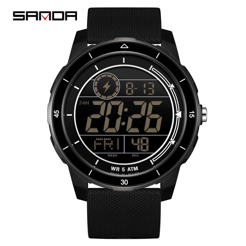 SANDA New 2205 Fashion Student Electronic Watch Countdown Multi Functional Sports Waterproof LED Electronic Digital Watch