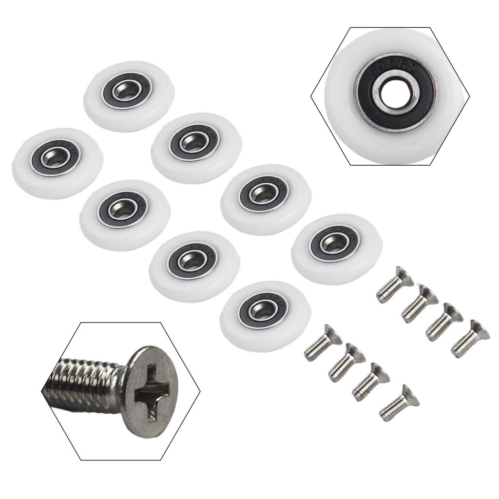 Shower Door Rollers Replacement & 8*Screws Baths Parts