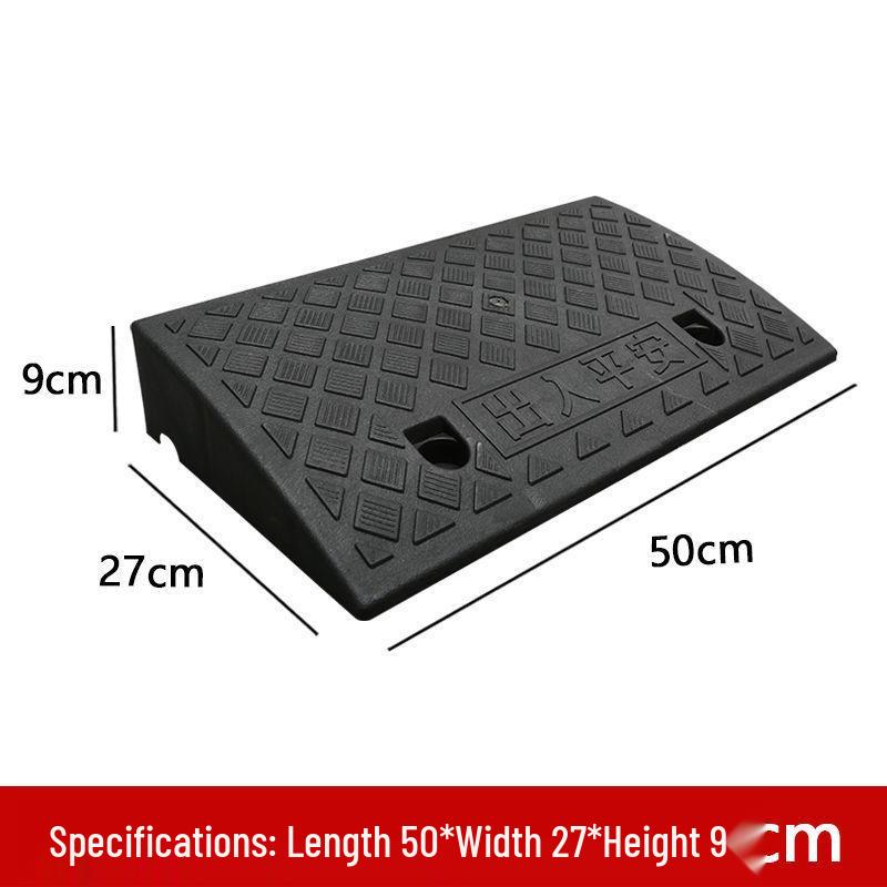Plastic Ramp Pad: Car Uphill Climbing Slope Curb Threshold Speed Bump Step.