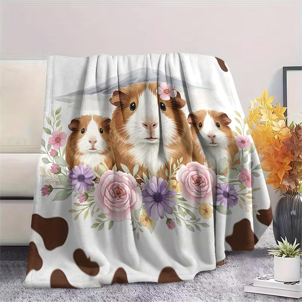 1PC Animals and textures Print FlAannel Blanket, High quality Comfortable for All Seasons, Home Decor, Warmth and Comfort