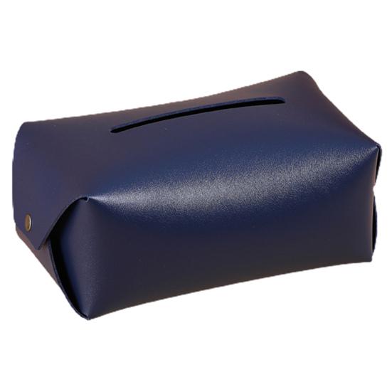 Tissue Box Solid Color Multi-Function Faux Leather Napkins Storage Pouch Car Decor