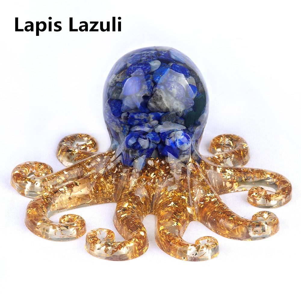 

Орнамент в виде осьминога, натуральный камень, агат, лазурит, резное украшение для дома, подарки на Рождество и Хэллоуин, 45x100 мм 45x100mm