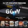 60W CO2 Laser Engraver Engraving Carving Print Machine 400x600 Mm Workbed