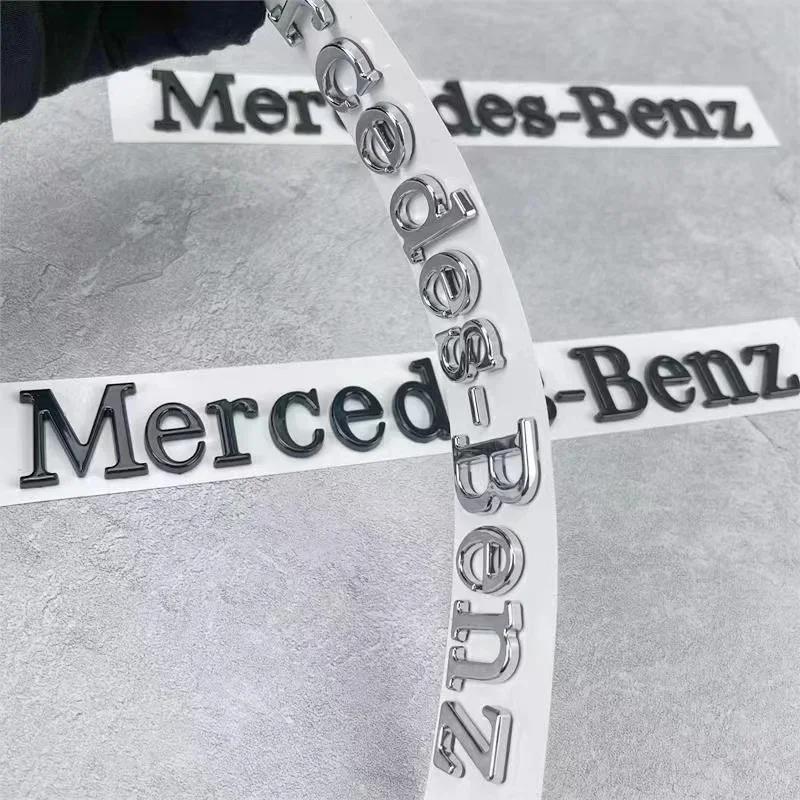 1pcs Car 3D ABS tail badge is suitable for Mercedes' new C-class A-class E-class glc glb tail car with Mercedes-Benz letters.