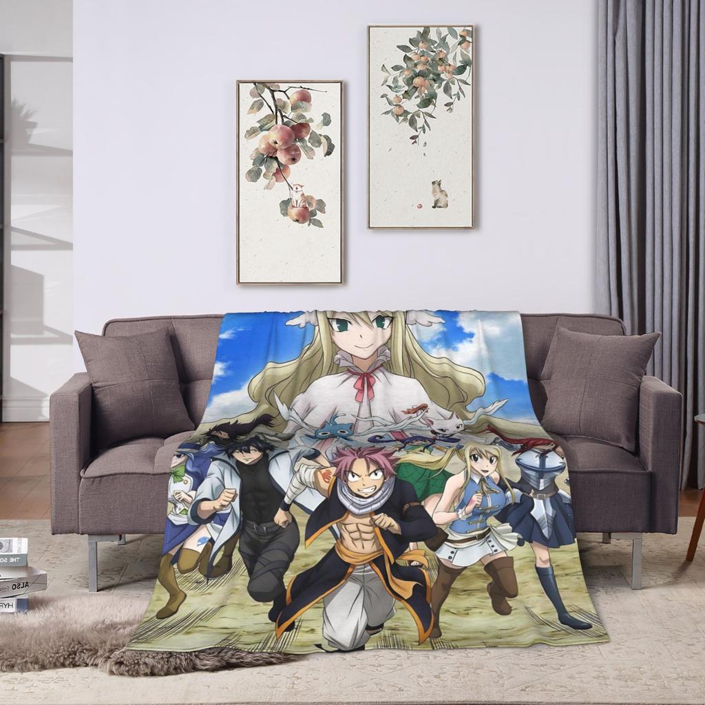 Fairy Tail Flannel Blanket Super Warm Throw Blanket for Living Room Decorative Fluffy Bedspread Sofa Bed Cover