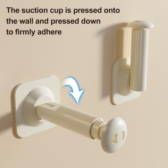 Yousheng Suction Cup Towel Storage Rod Retractable Wall Mounted Hanger Organizer Rack Strong Load-bearing Folding Drying Rack