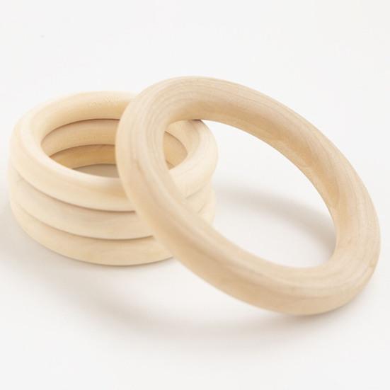12Pcs Wooden Ring DIY Stylish Unfinished Jewelry Making Wood Pendant Connector for Children