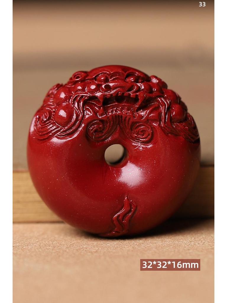 Imitation Cinnabar & Purple Gold Sand Heart Sutra Pendant – Maitreya Buddha & Guanyin Necklace for Men & Women
