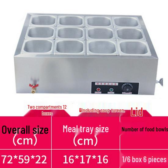 Stainless Steel Electric Food Warming Table - Multi-Functional Countertop Heater for Soups & Dishes.