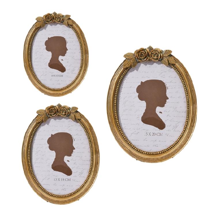 Retro Picture Frame,Decorative Photo Frame Antique Ornate Oval Photo Frame for Tabletop and Wall Display Home Decors