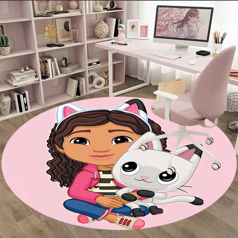 1pc Gaby's Bubble House1 Print Round Carpet Chair Round Carpet Suitable for Bedroom Living Room Home Decorative Carpet