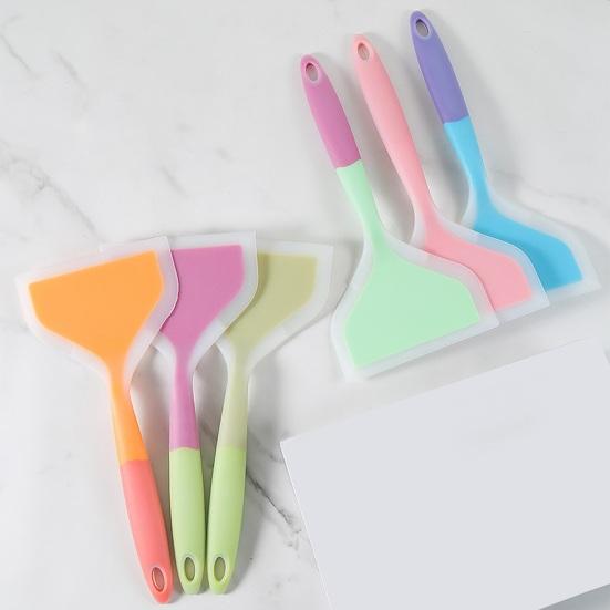 Silicone Spatula with Ergonomic Handle Food Grade Heat Resistant Non-stick Cooking Turner Multi-function Pancakes Steaks Pizza Shovel