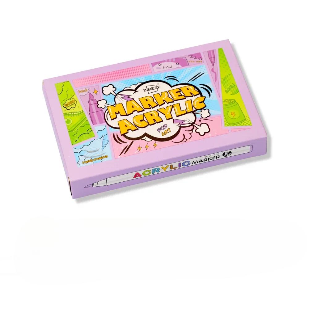 18/60 Colors Acrylic Markers Collection Brush Pens for Fabric Rock Painting Pen Ceramic Glass Canvas DIY Card Making Art Supplies