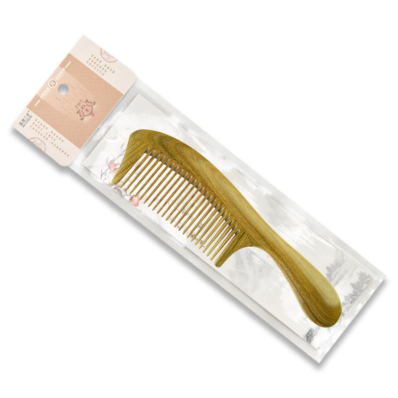 Large Jade Sandalwood Comb - Thick Wide Tooth Curling with Custom Engraving Option