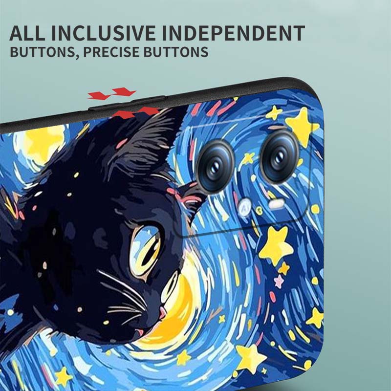 Cute cartoon cat illustration Phone Case For OPPO Reno 5 6 7 A96 A40 A58 Realme GT A74 A78 Neo2 A74 A78 Find X5 X3 X7 X8 Black