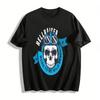 Born To Be Wild Rebel Skull Biker Print Casual Crewneck Tee Pure Cotton T-shirt