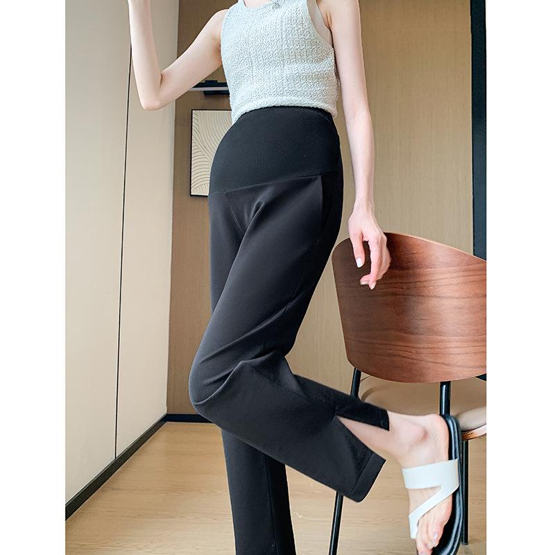 

High Elastic Belly Support Maternity Slimming Straight-Leg Pants for Spring, Summer, and Autumn M