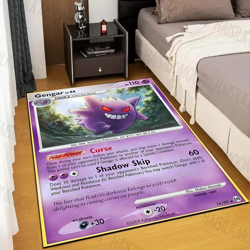 15 Sizes Gengar Pokémon Cards Print Rug Living Room Bedroom Carpet Mat Sofa Doormat Floor Rug Gift for Family Friend Potdemiel