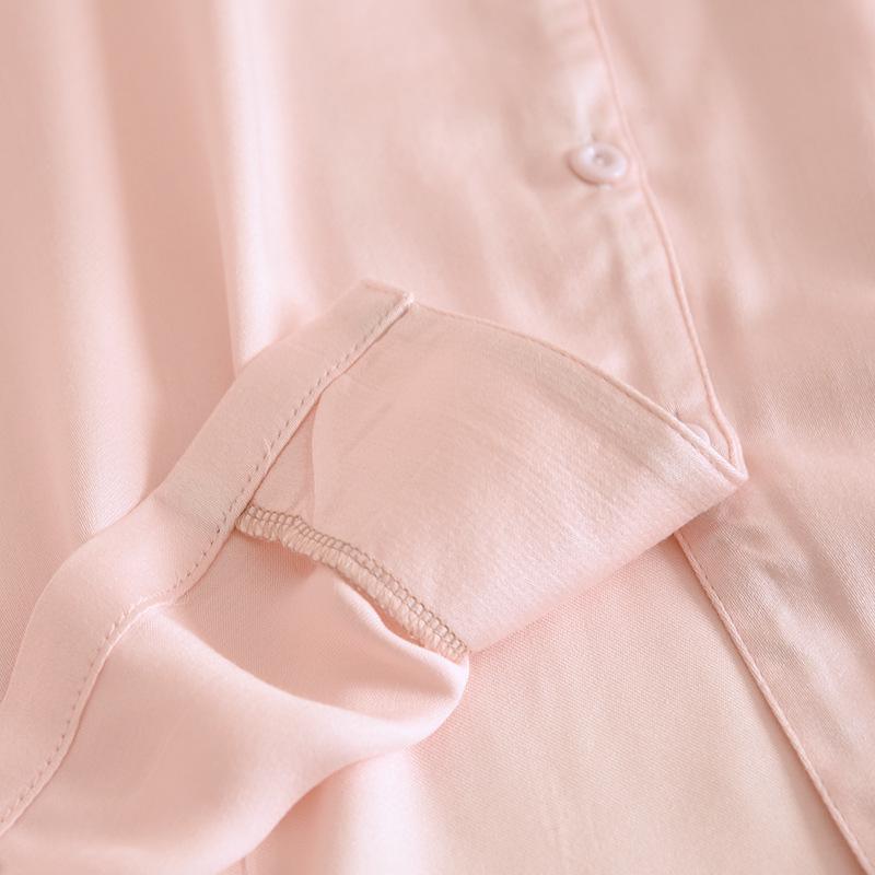 Premium Cotton Silk Satin Couple Pajamas: Women's Spring/Summer Set and Men's Long Sleeve Pants Set