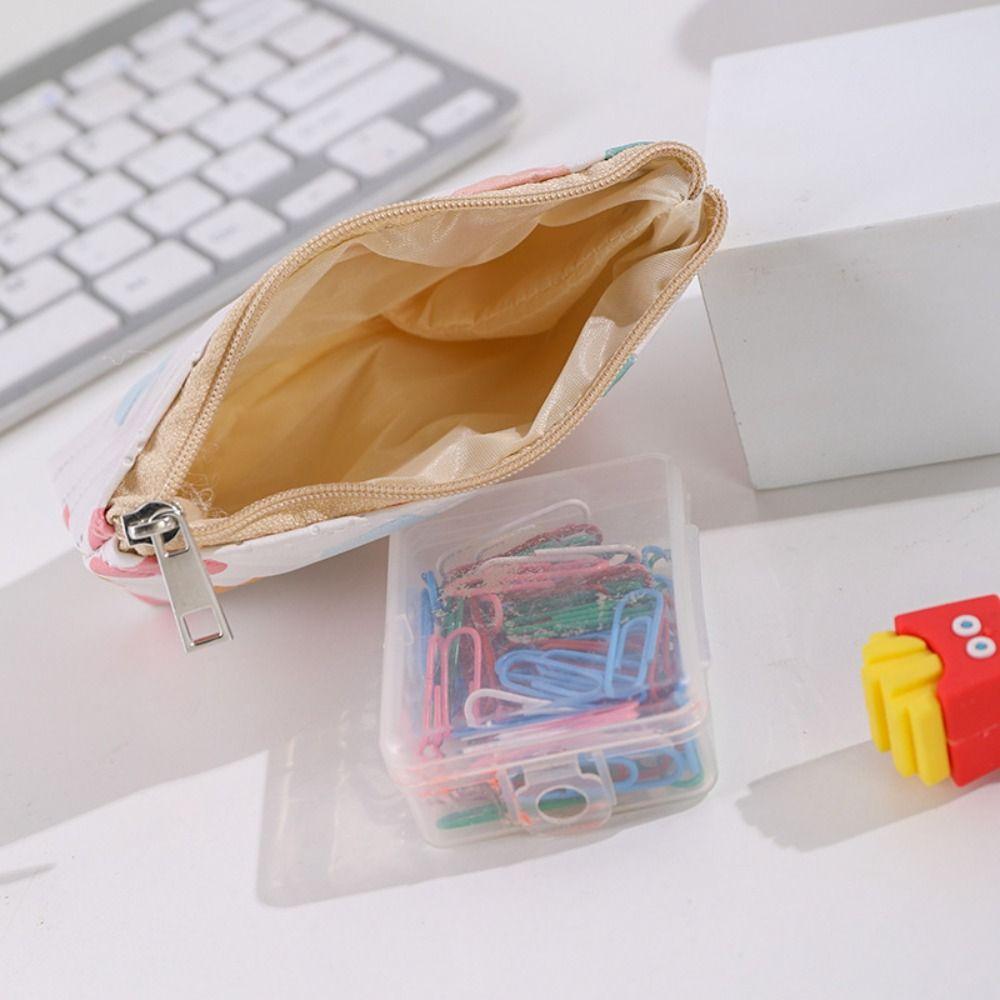 Multi-functional PU Leather Coin Purse Heart Patterns Zipper Closure Mini Wallet Small Makeup Bag Home Travel Lipstick Holder