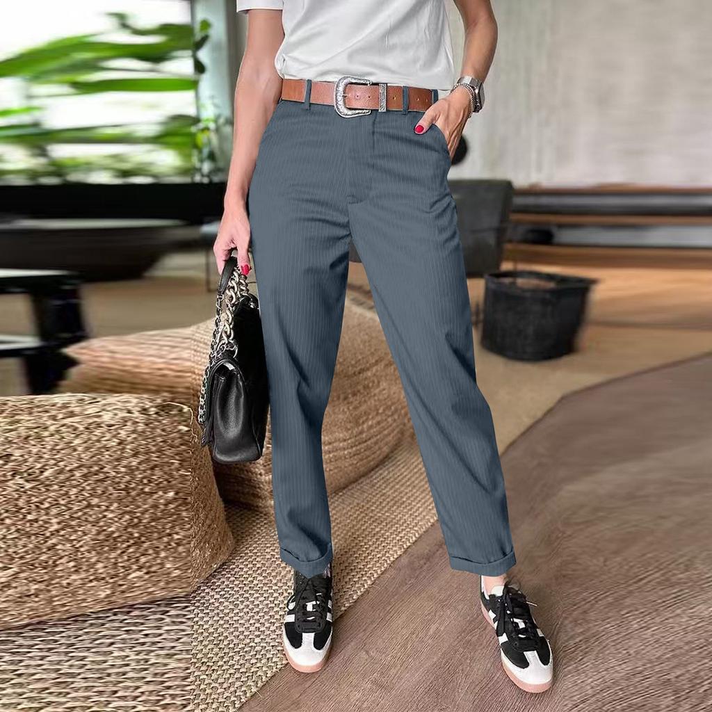 Women's Pants Business Casual Work Pants With Pockets High Waist Trousers Pull On Slacks