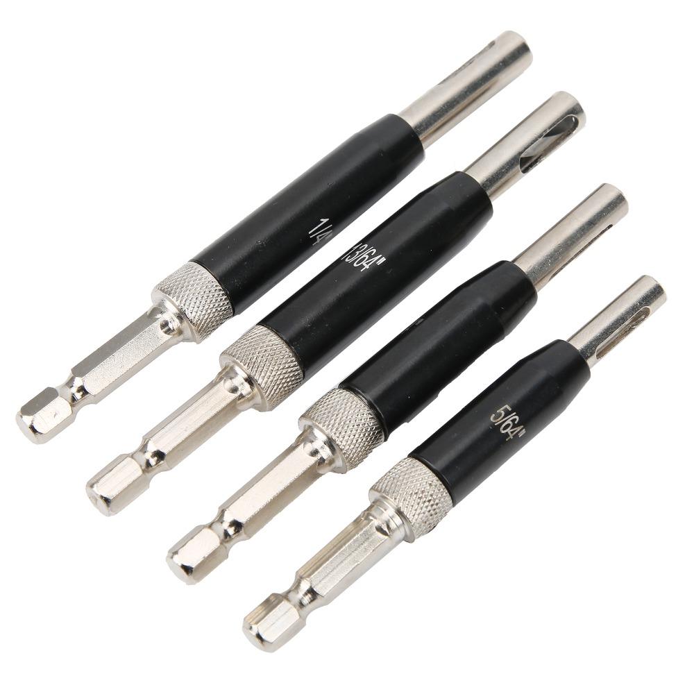 17pcs 5/64-1/4 inch Self Centering Drill Bit Hex Key Quick Change Hinge Drill Bit Hex Shank Aluminum Alloy Alignment Drill Bit