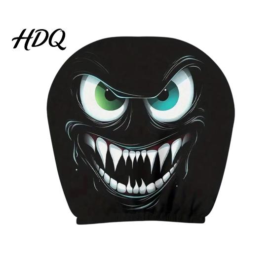 Headrest Cover for SUV Funny Car Covers Spooky Pattern Seat Polyester Protector Protector Universal Breathable Stretchy Interior Accessories