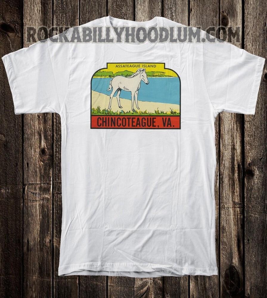 

Retro Travel Tee T Shirt 100% Cotton Tourist Assateague Island Virginia XL